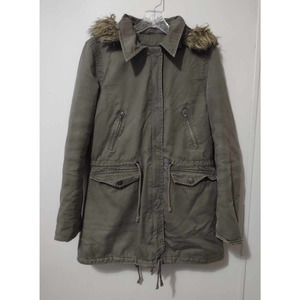Kill City Women's Olive Green Jacket With Fur Hood Size Large